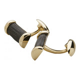 Gemelos rectangulares de oro y pelo de jirafa