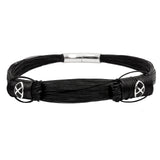 Pulsera de pelo de jirafa con nudos corredizos y plata