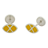 Pendientes en plata y esmalte amarillo
