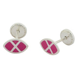 Pendientes en plata y esmalte fucsia