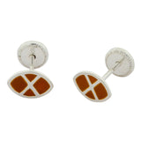 Pendientes en plata y esmalte marron