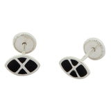 Pendientes en plata y esmalte negro
