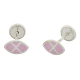 Pendientes en plata y esmalte rosa