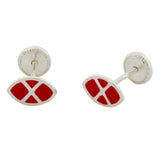 Pendientes en plata y esmalte rojo