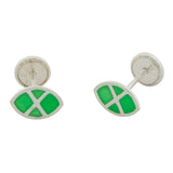 Pendientes en plata y esmalte verde