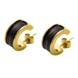 Pendientes con pelo natural de jirafa y plata y bañados en oro