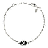 Pulsera en plata y pelo de jirafa con cadena