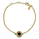 Pulsera en plata y pelo de jirafa bañada en oro con cadena