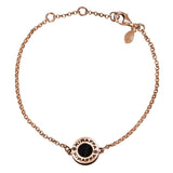 Pulsera en plata y pelo de jirafa bañada en oro rosa con cadena