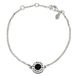 Pulsera en plata y pelo de jirafa con cadena