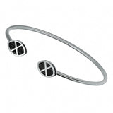 Pulsera en plata y pelo de jirafa con forma de escudo