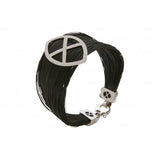 Pulsera en disminución de pelo de jirafa y oro blanco