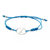Pulsera con logo en plata y nailon azul con cierre ajustable