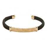 Pulsera de pelo natural de jirafa y oro con una entrepieza