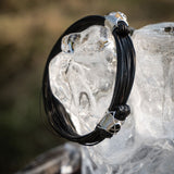 Pulsera de pelo de jirafa y plata con nudos corredizos