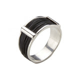 Anillo en disminución de pelo de jirafa y plata