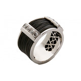 Anillo de oro blanco, pelo de jirafa y diamantes