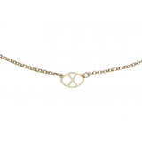 Collar con logo en plata bañado en oro