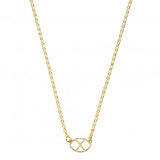 Collar con logo en plata bañado en oro