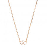 Collar con logo en plata bañado en oro rosa