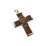 Cruz de piel de jirafa y plata