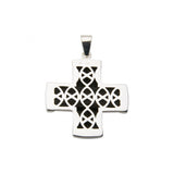 Cruz de pelo natural de jirafa y plata con forma cuadrada