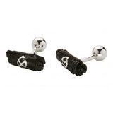 Gemelos de nudos, en pelo de jirafa y plata