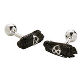 Gemelos de nudos, en pelo de jirafa y plata