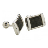 Gemelos de pelo natural de jirafa y plata forma rectangular