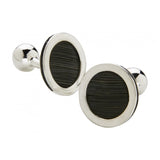 Gemelos de pelo natural de jirafa y plata forma circular