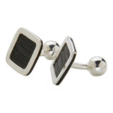 Gemelos de pelo natural de jirafa y plata forma cuadrada