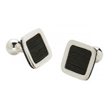 Gemelos de pelo natural de jirafa y plata forma cuadrada