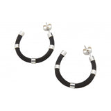 Pendientes de pelo natural de jirafa y plata con forma curva