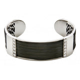 Brazalete de pelo de jirafa, oro blanco y diamantes