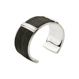 Brazalete con pelo de jirafa y plata con 2 motivos centrales
