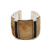 Pulsera de piel de jirafa y plata
