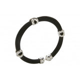 Pulsera de pelo de jirafa con nudos corredizos y plata y 3 motivos en forma de X