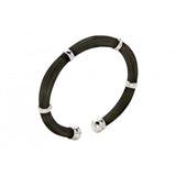 Pulsera de pelo de jirafa con nudos corredizos y plata con 4 abrazaderas