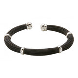 Pulsera de pelo de jirafa con nudos corredizos y plata con 4 abrazaderas