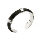 Brazalete con pelo de jirafa y plata con 3 motivos centrales