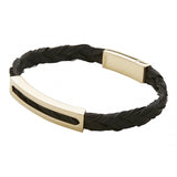 Pulsera de pelo natural de jirafa y oro con una entrepieza